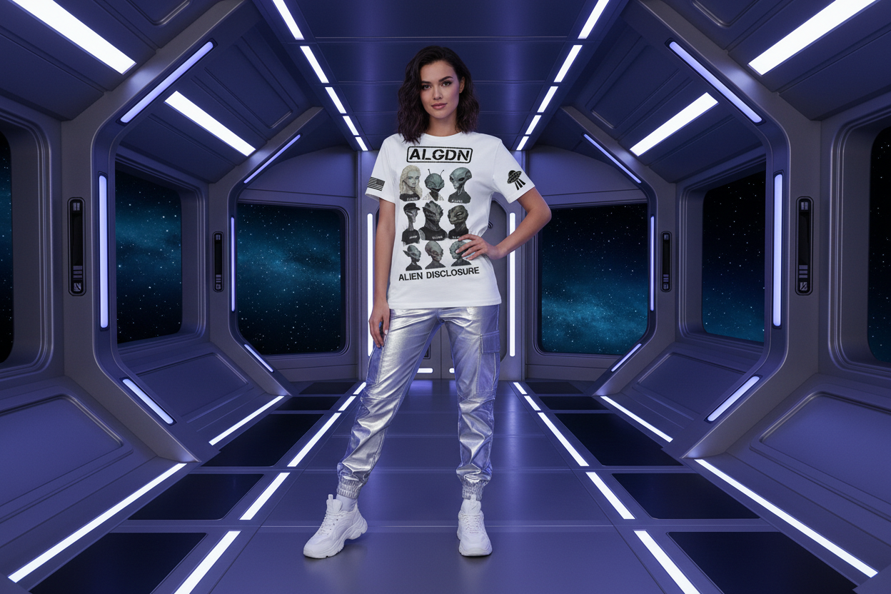 ALGDN Alien Disclosure Female Model Spaceship