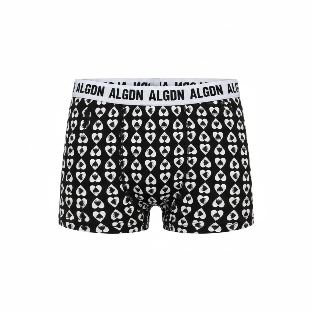 ALGDN Black Hearts Boy Shorts - Clean Product Image