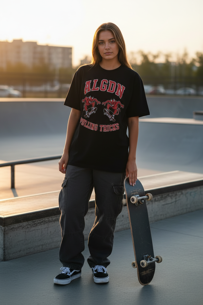 ALGDN Double Devil Tee - Girl Oversized