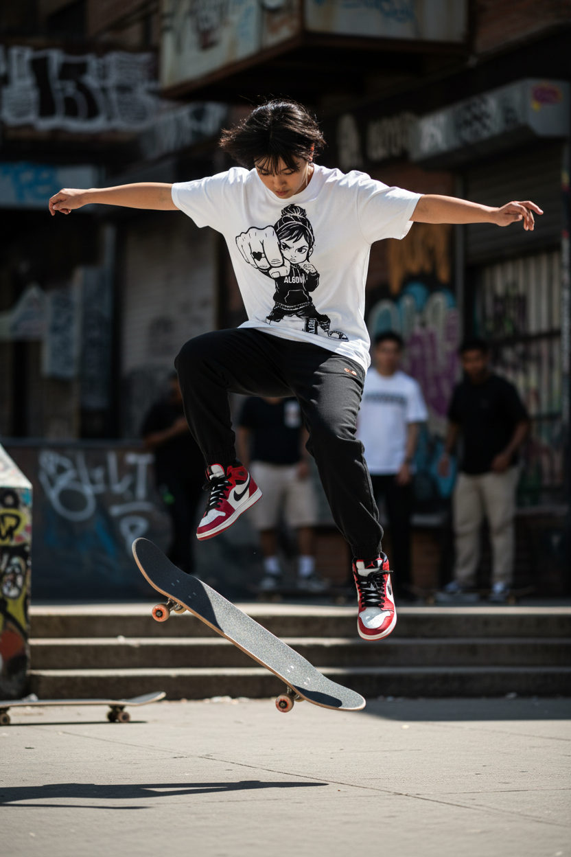 ALGDN skate girl kickflip