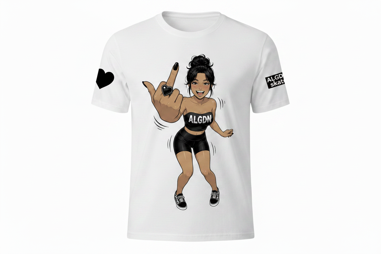 ALGDN Zazita Tee - Black Heart Left Sleeve