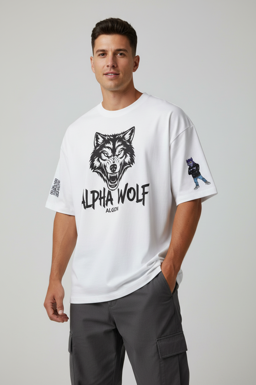 Alpha Wolf Tee on Model
