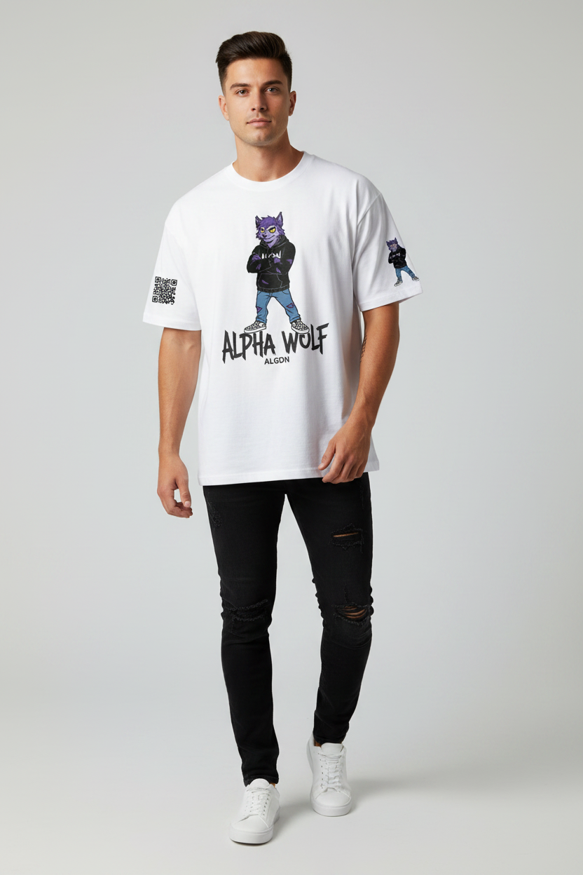 Alpha Wolf Toon Tee on Model