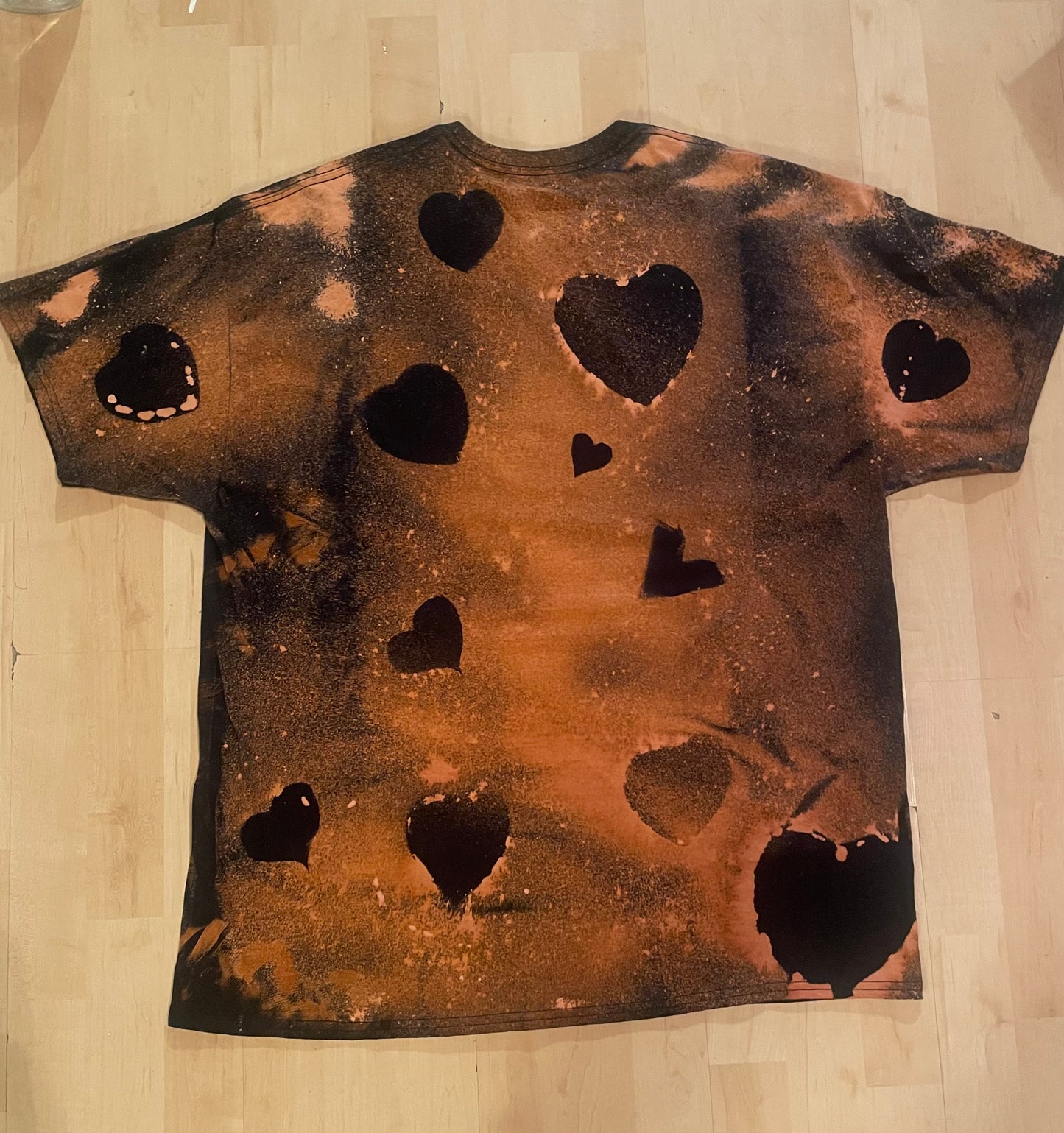 ALGDN Art Bleached Black Hearts Tee