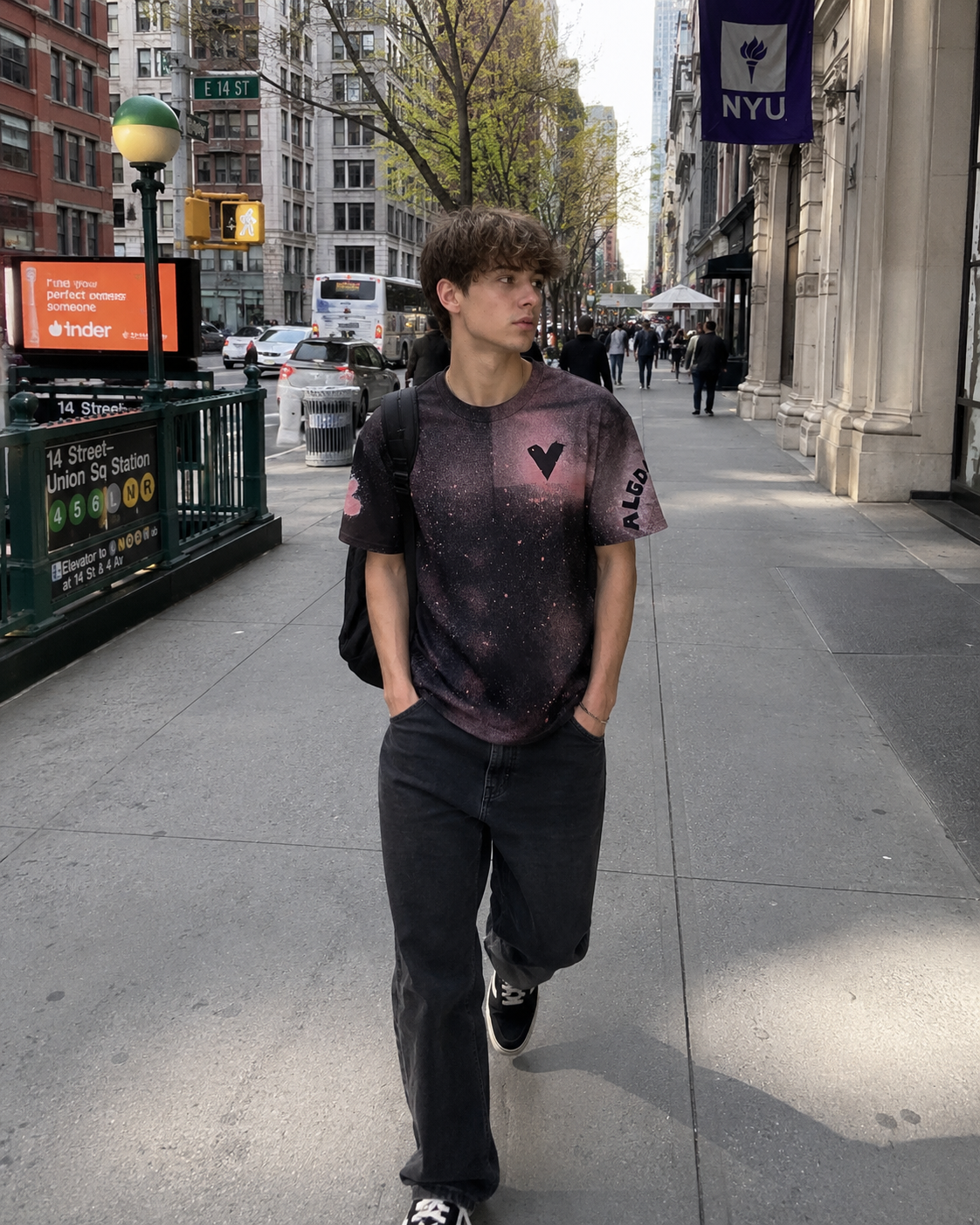 ALGDN Art Pink and Blue Hearts Tee