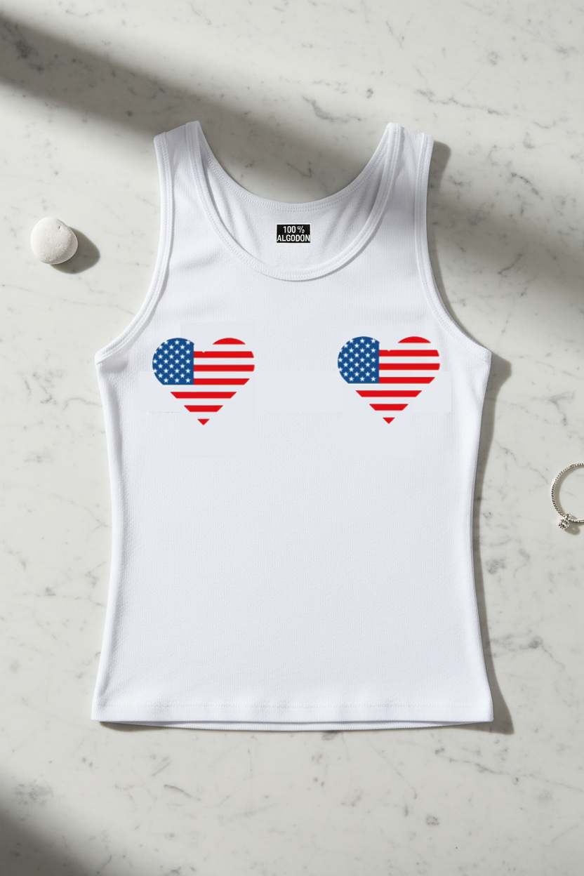 USA Hearts Tank Top