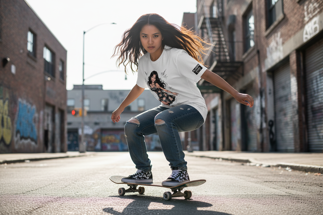 Keyy Tee On Skater Model