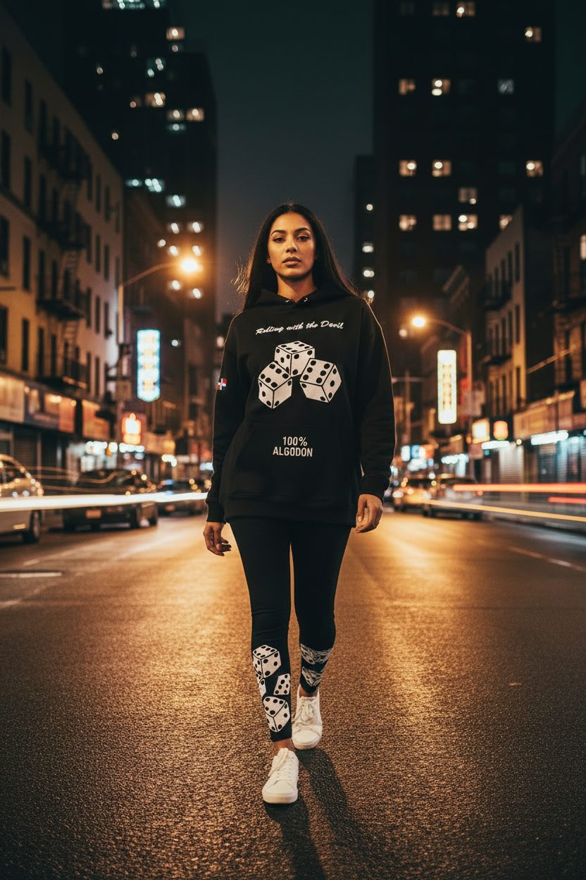Rolling with the Devil - Female Model Bronx Night Dice Leggings