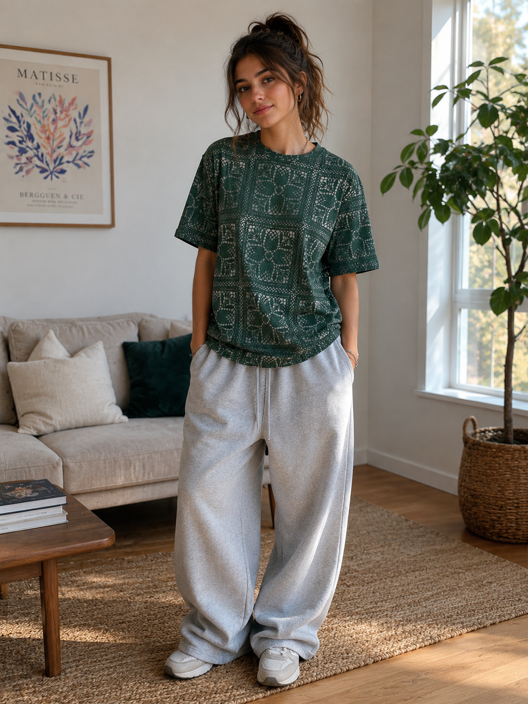 ALGDN Art Sacred Green Print Tee